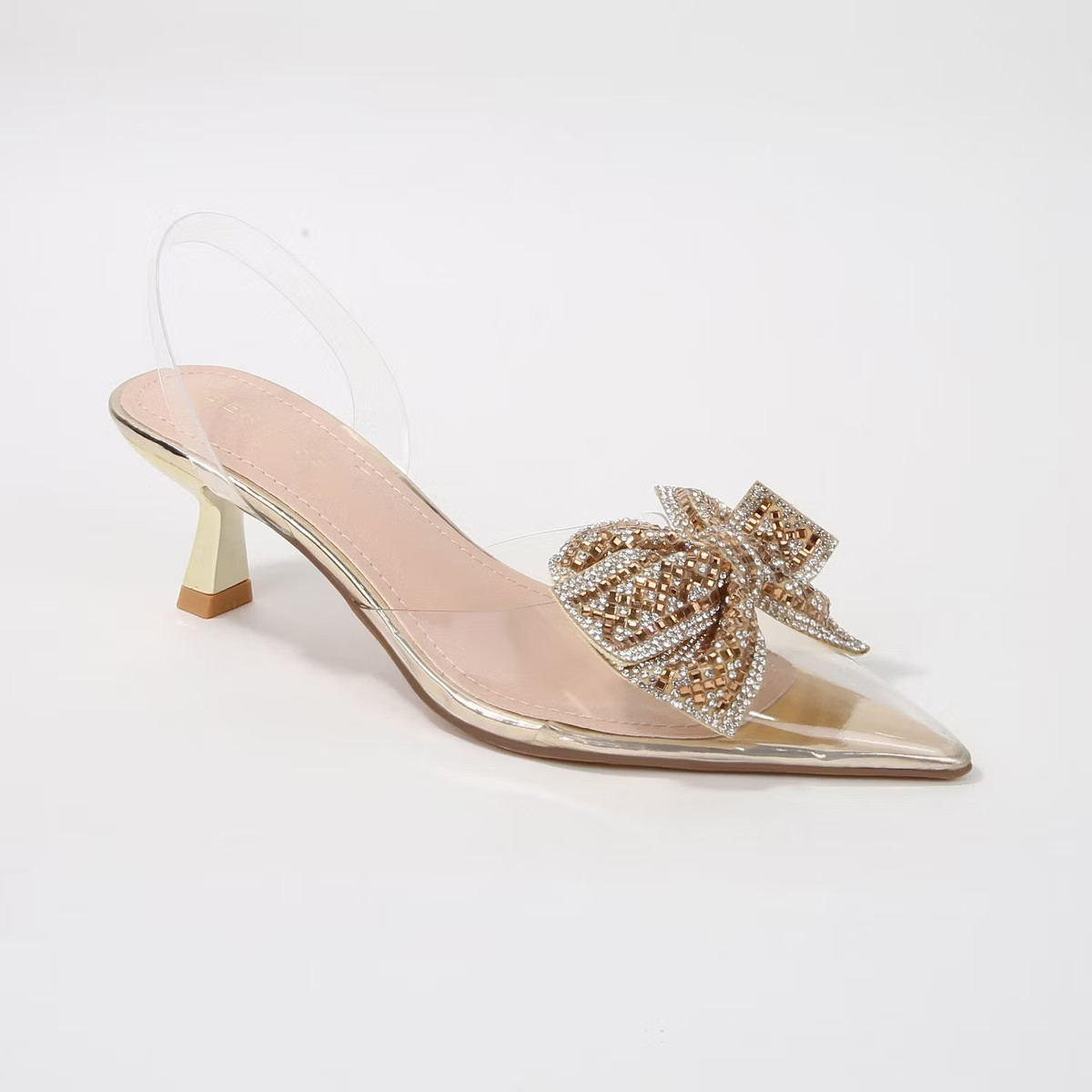 Berness Women's Ninetta Clear Slingback Heels with Crystal Bow | Target