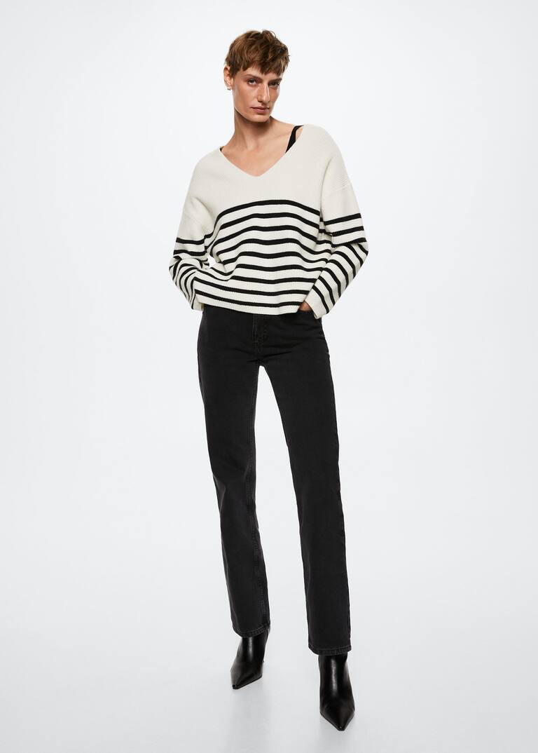 Oversized striped sweater -  Women | Mango USA | MANGO (US)