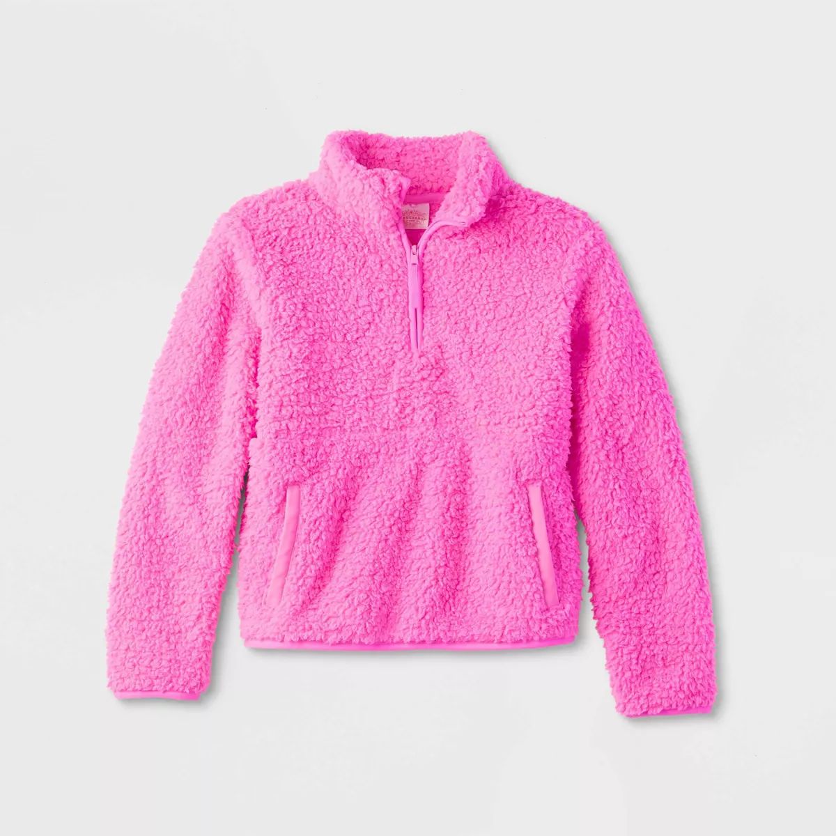 Kids' Faux Shearling Matching Family Half Zip-Up Pullover - Wondershop™ Pink S | Target
