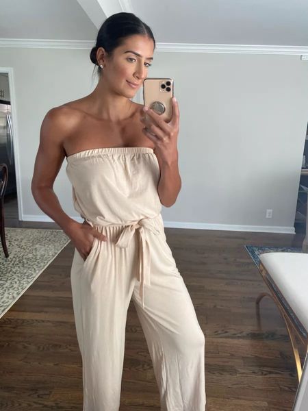 Amazon - causal outfit - Amazon loungewear - strapless jumpsuit - summer outfit - day date outfit - OOTD summer casual - 

#LTKSeasonal #LTKstyletip #LTKunder50