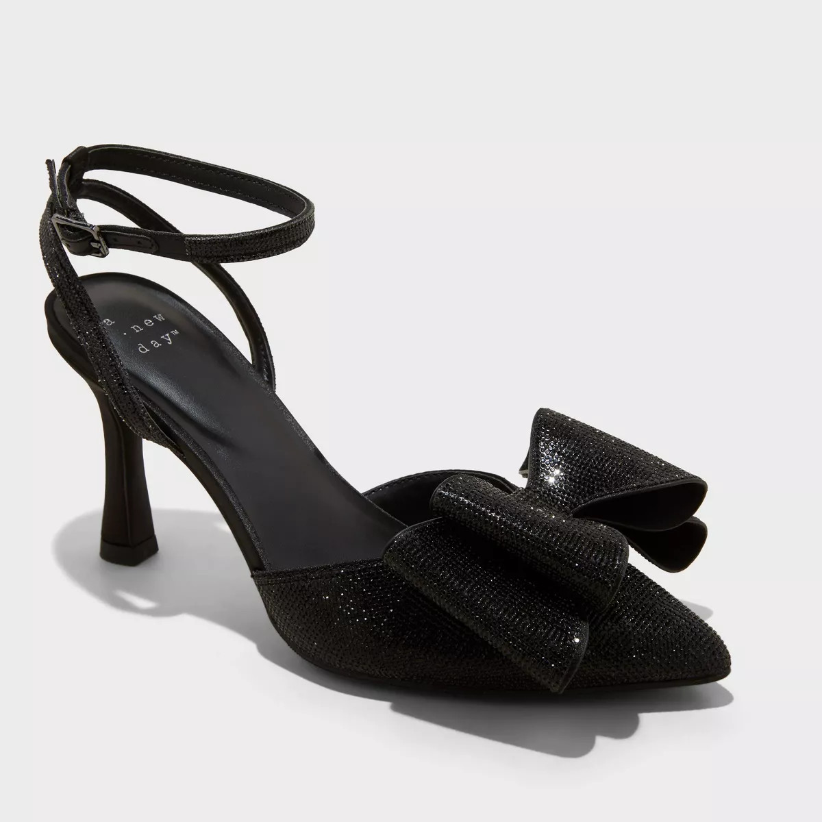 Women's Julia Rhinestone Bow Heels with Memory Foam Insole - A New Day™ | Target