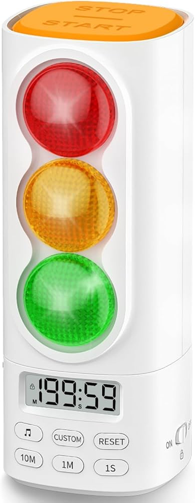 Traffic Light Visual Audio Digital Timer, LCD Display Volume Adjustment, with 4 Ringtones for Kid... | Amazon (US)
