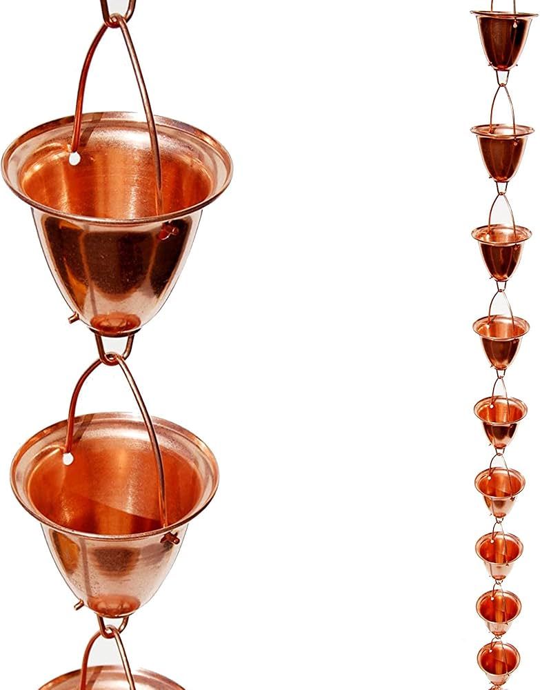 Stanwood Rain Chain Large Cup/Bell Copper Rain Chain, 8-Feet | Amazon (US)