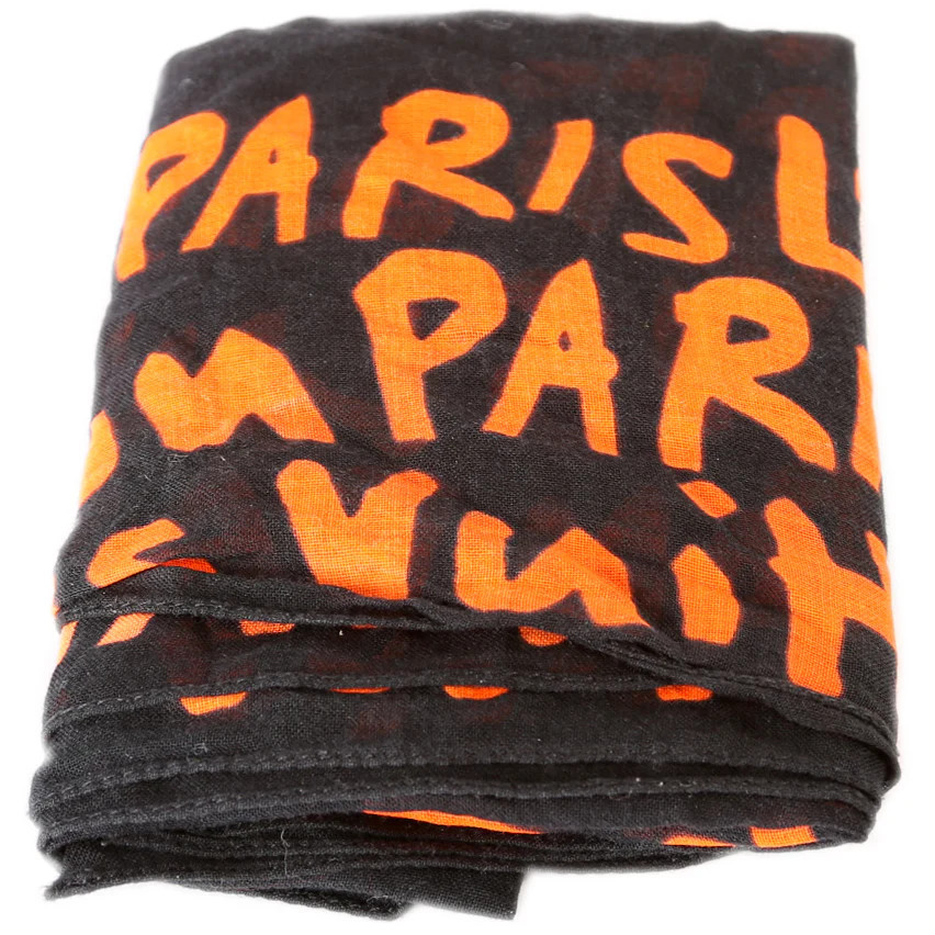 Graffiti Monogram Pocket Square Cotton Scarf | Keeks Designer Handbags