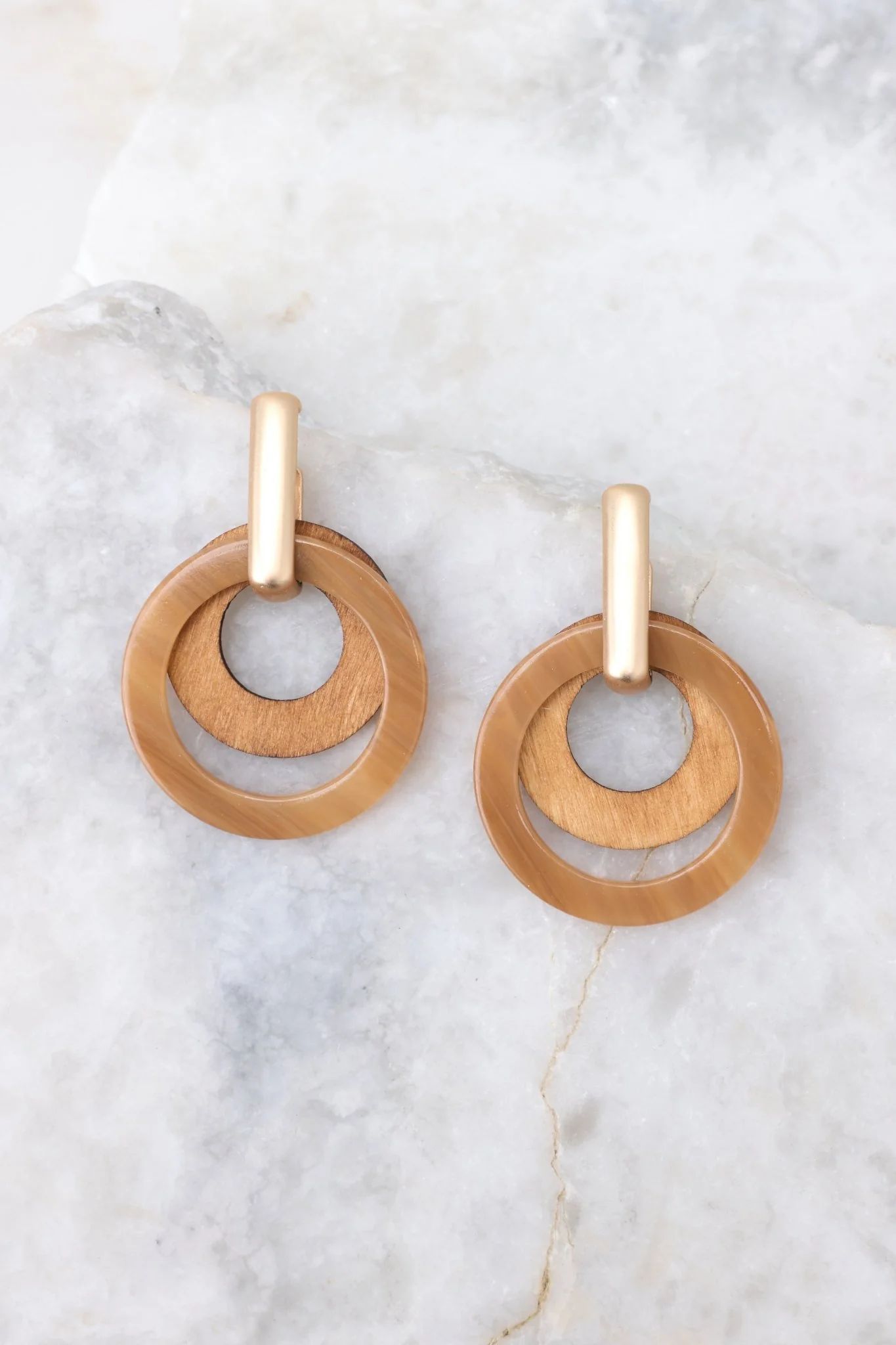 Surround Me Brown Earrings | Red Dress 