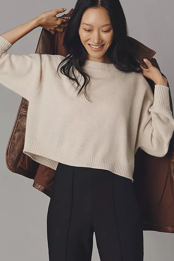 The Goldie Cashmere Long-Sleeve Crew-Neck Jumper | Anthropologie (UK)