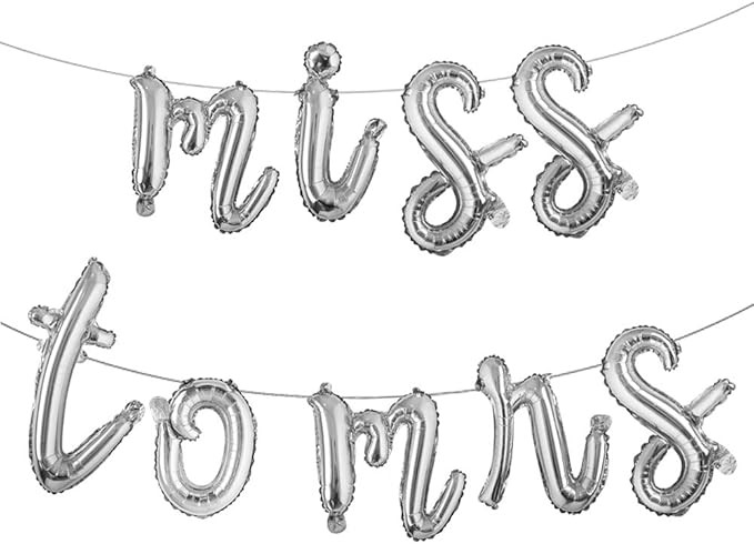 16 inch Lowercase Multicolor Miss to MRS Balloons Banner Foil Letters Mylar Balloons for Bachelor... | Amazon (US)