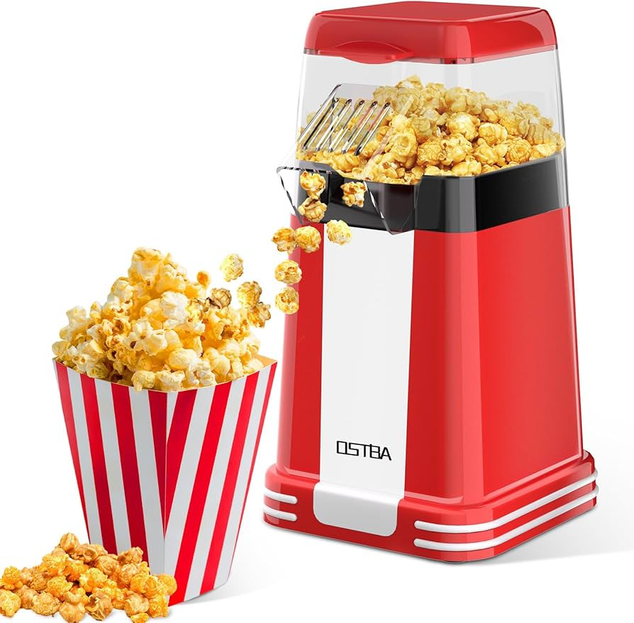 OSTBA Popcorn Maker, 1200W Mini Retro Air Popper Popcorn Machine, 12 Cups Hot Air Popcorn Popper ... | Amazon (US)