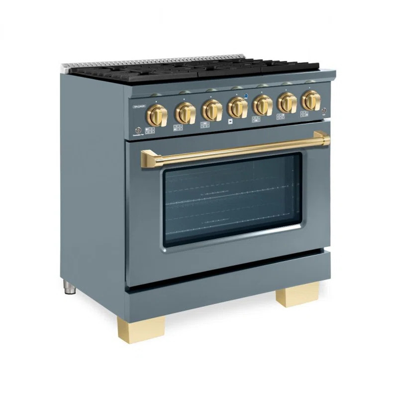 Hallman Industries 36" Smart Dual Fuel Freestanding Range with 6 Burners | Wayfair North America
