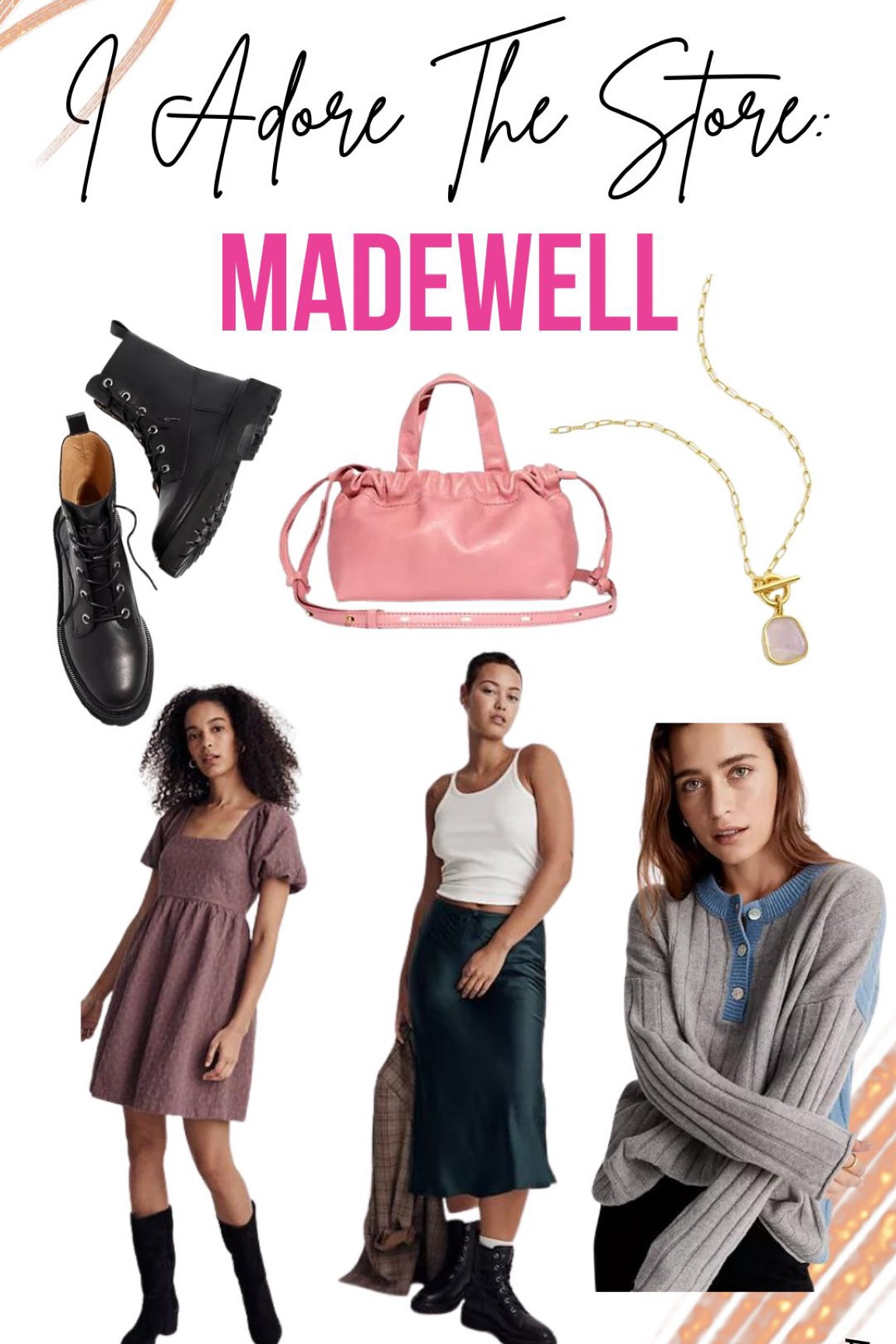 - DRAWSTRING MIDI SLIP SKIRT
- THE PIAZZA MINI CROSSBODY BAG
- STONE COLLECTION PAPERCLIP PENDANT NECKLACE
- THE RAVNA LACE-UP BOOT IN LEATHER
- CASHMERE PULLOVER SWEATER IN COLORBLOCK
- FLORAL QUILTED PUFF- SLEEVE MINI DRESS

#LTKCyberweek #LTKstyletip #LTKunder100