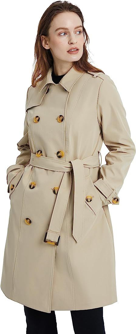 Orolay Women's Long Double Breasted Trench Coat with Belt Midi Length Overcoat | Amazon (US)