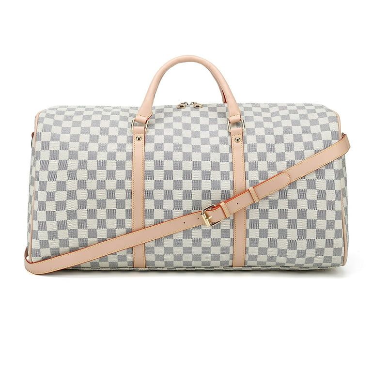RICHPORTS Checkered Travel PU Leather Oversized Weekender Duffel Bag Overnight Handbag Gym Bag fo... | Walmart (US)