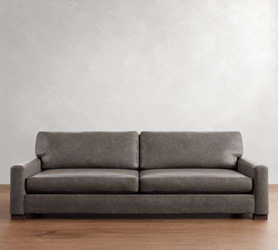 Turner Square Arm Leather Sofa (65"&ndash;104") | Pottery Barn (US)
