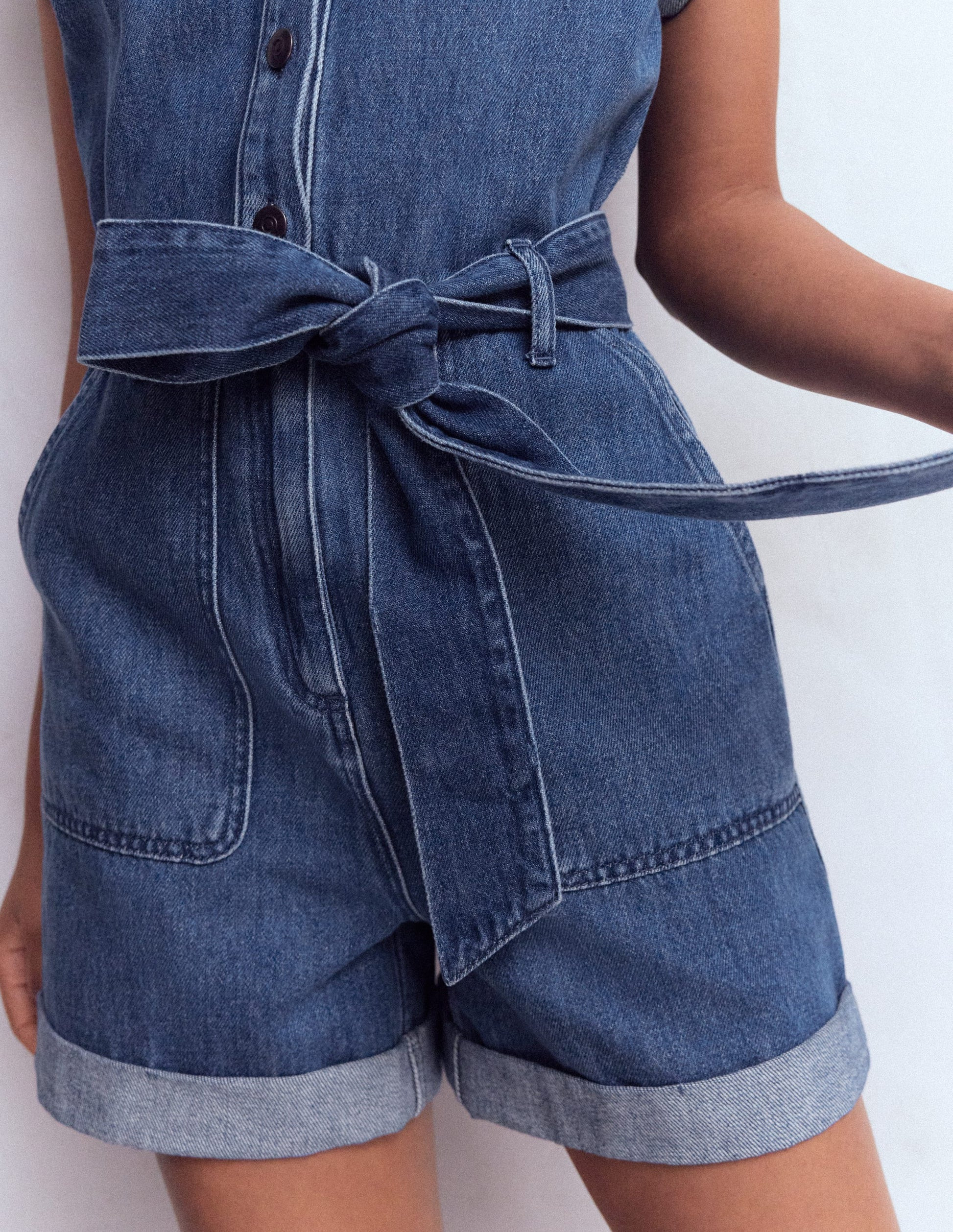 Kay Denim Playsuit-Denim | Boden UK