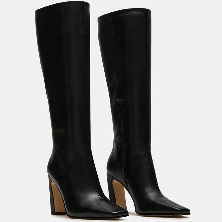 Lovee Cosee Knee High Boots for Women Square Toe Chunky Heeled Boots with Side Zipper Fashion Dre... | Amazon (US)