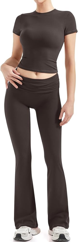 SUUKSESS Women 2 Piece Lounge Sets Going Out Y2K Foldover Pants Matching Pajamas | Amazon (US)