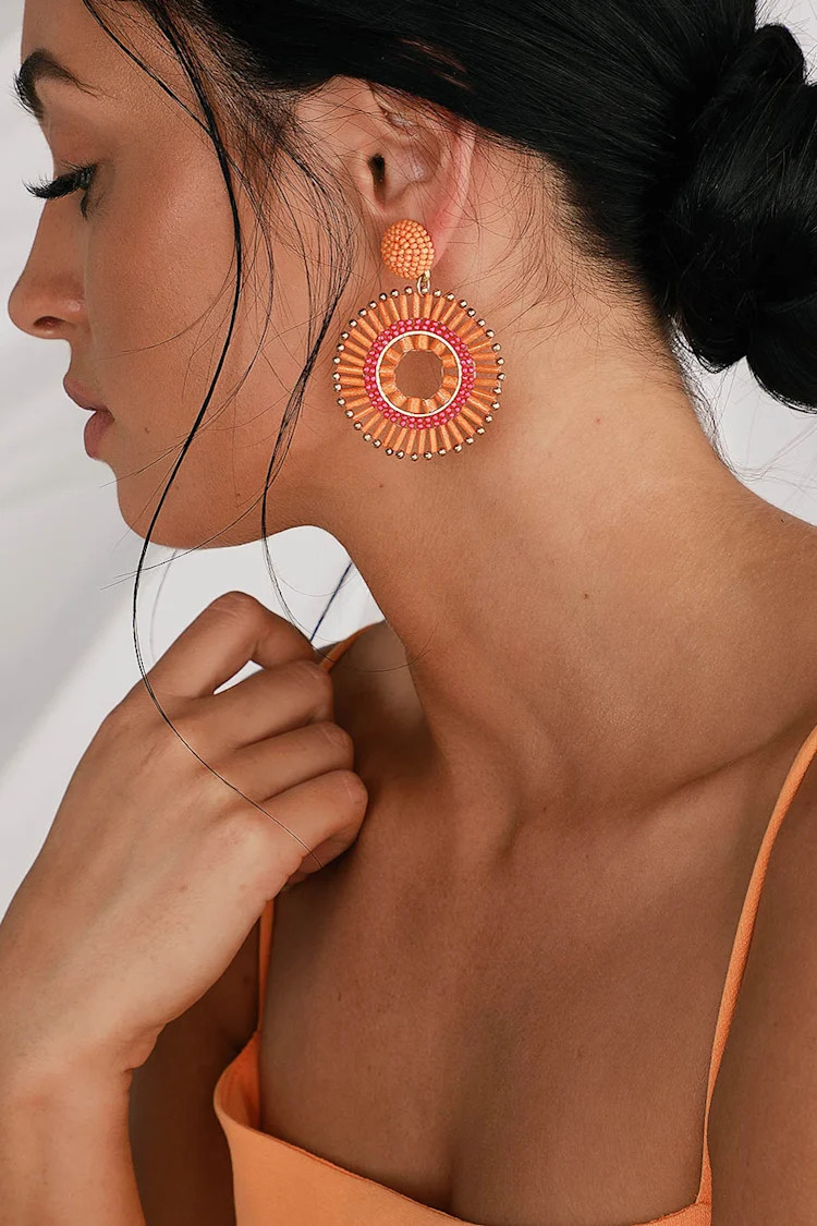 Lollipop Orange Beaded Statement Earrings | Lulus (US)