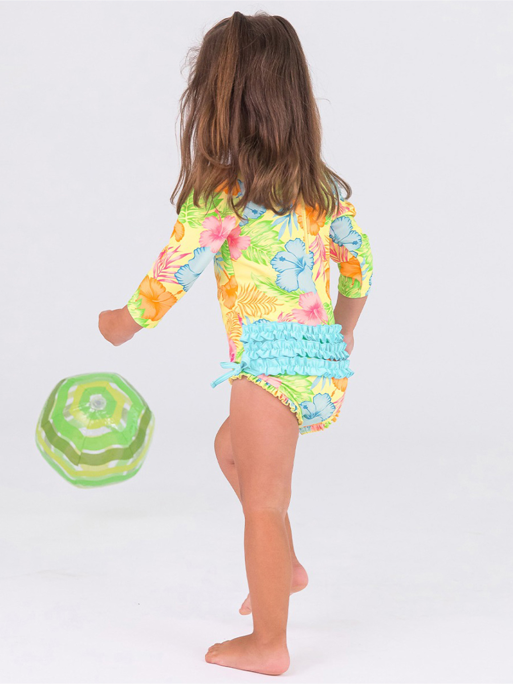 Long Sleeve One Piece Rash Guard | RuffleButts / RuggedButts