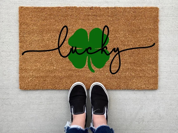 Lucky St. Patrick's Day Doormat Easter Doormat Jesus | Etsy | Etsy (US)