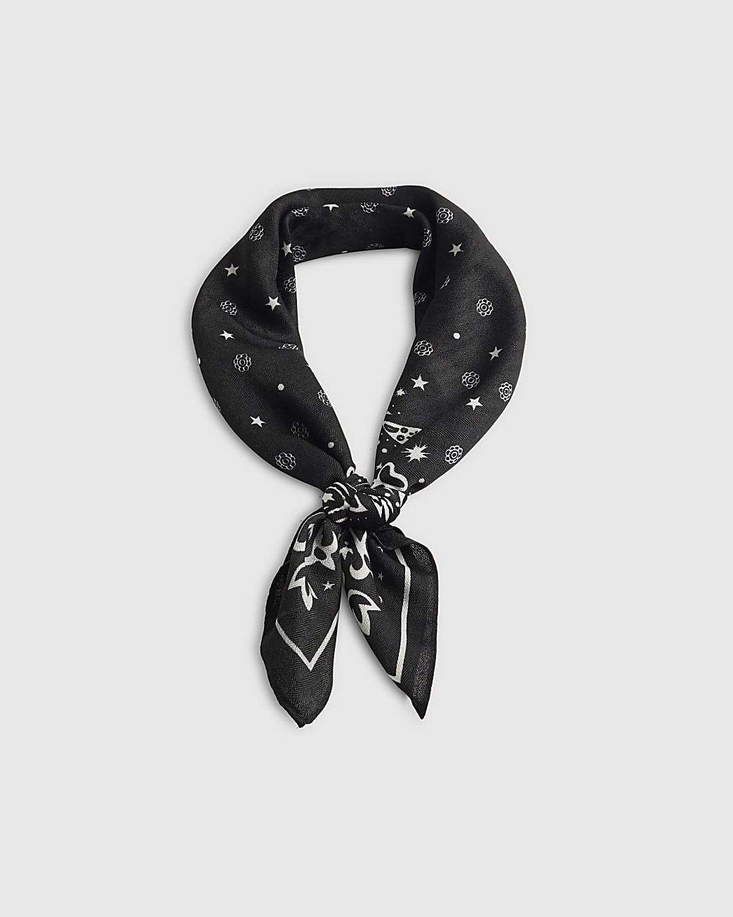 Black Print Bandana | River Island UK & IE