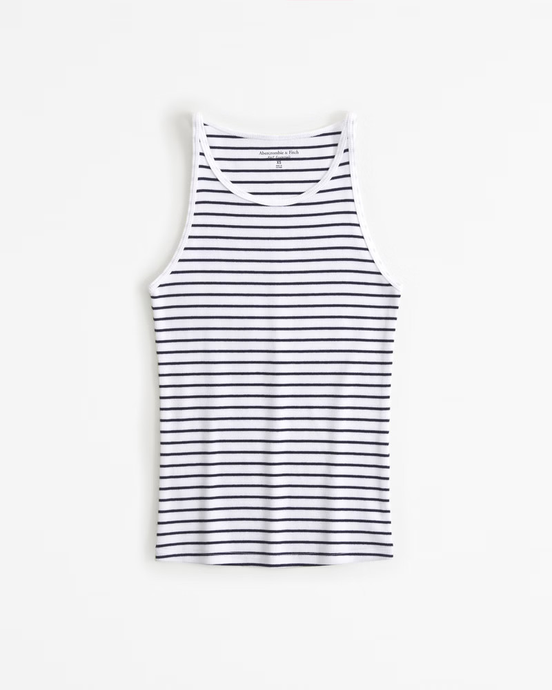Essential Tuckable High-Neck 90s Rib Tank | Abercrombie & Fitch (US)