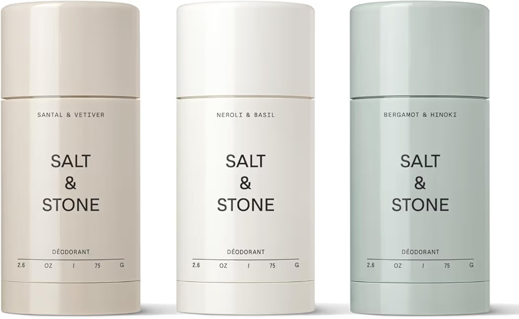 SALT & STONE Aluminum Free Deodorant | Extra Strength 48 Hour Protection for Women & Men | Made with Seaweed Extracts, Niacinamide & Prebiotics (Trio Set) | Amazon (US)