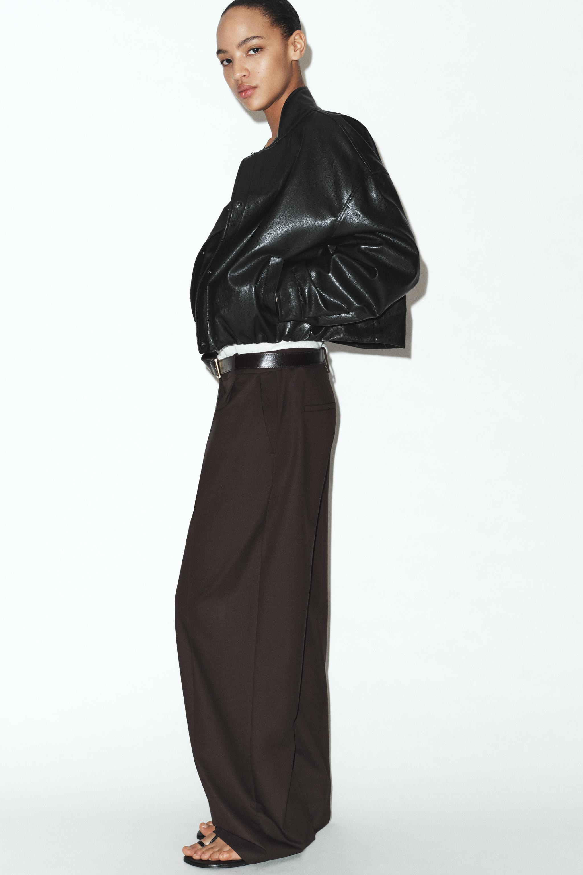 FAUX LEATHER PADDED BOMBER JACKET | Zara US