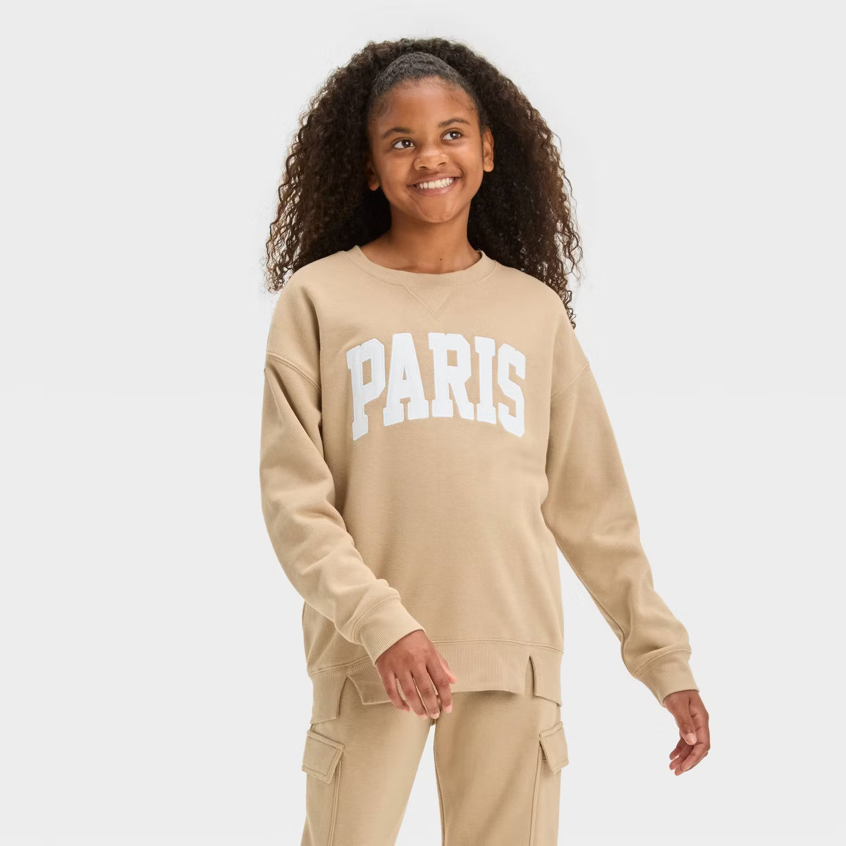 Girls' Oversized Crew Sweatshirt - art class™ | Target