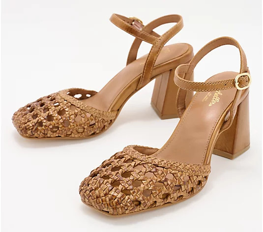 Seychelles Woven Leather Heeled Sandals - Bali | QVC