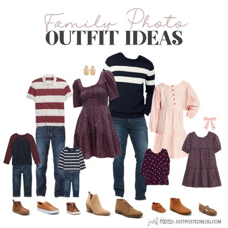 Loving this burgundy, pink and navy fall family picture look idea! 

#LTKfamily #LTKsalealert #LTKHoliday