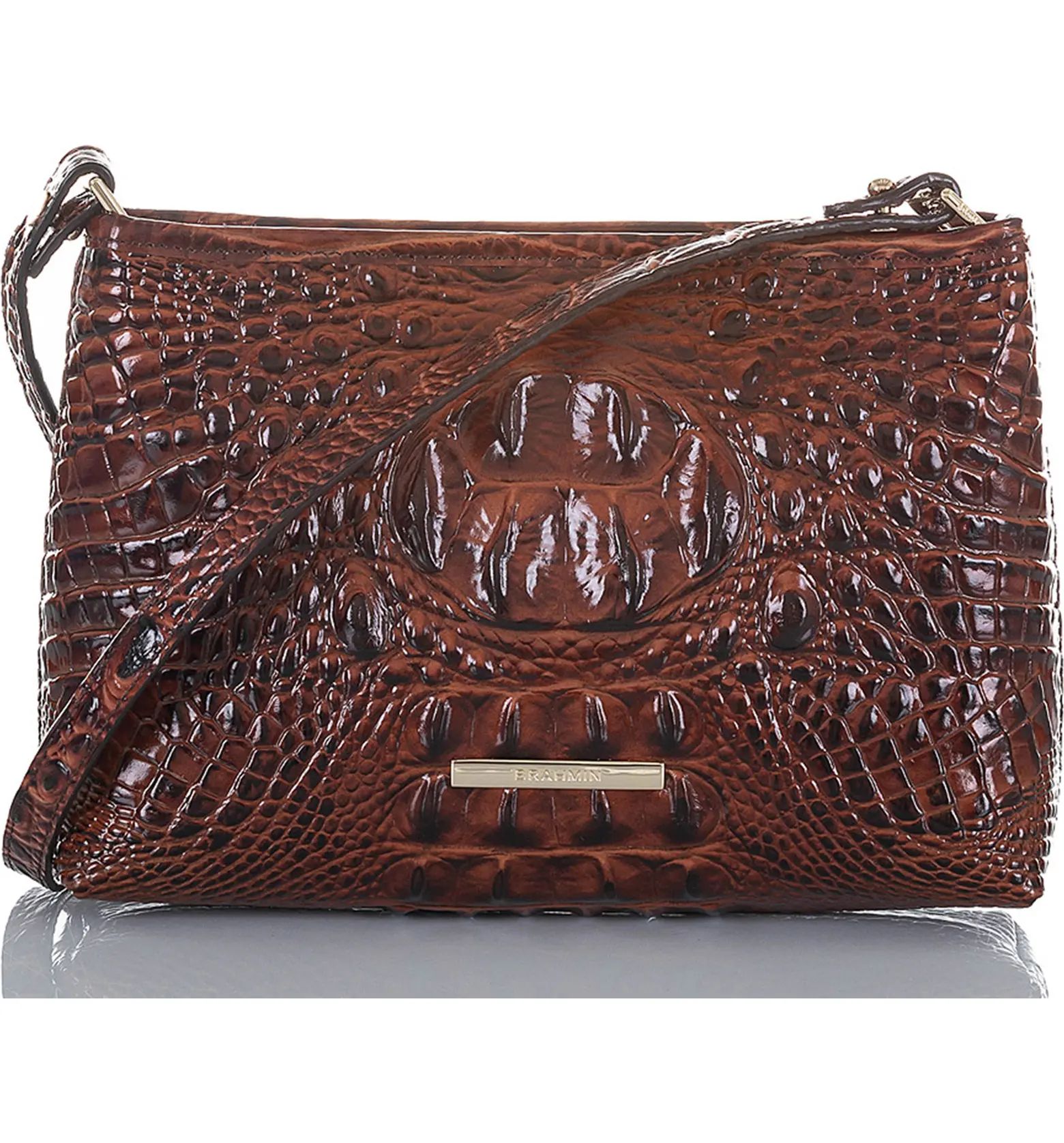 Lorelei Croc Embossed Leather Shoulder Bag | Nordstrom