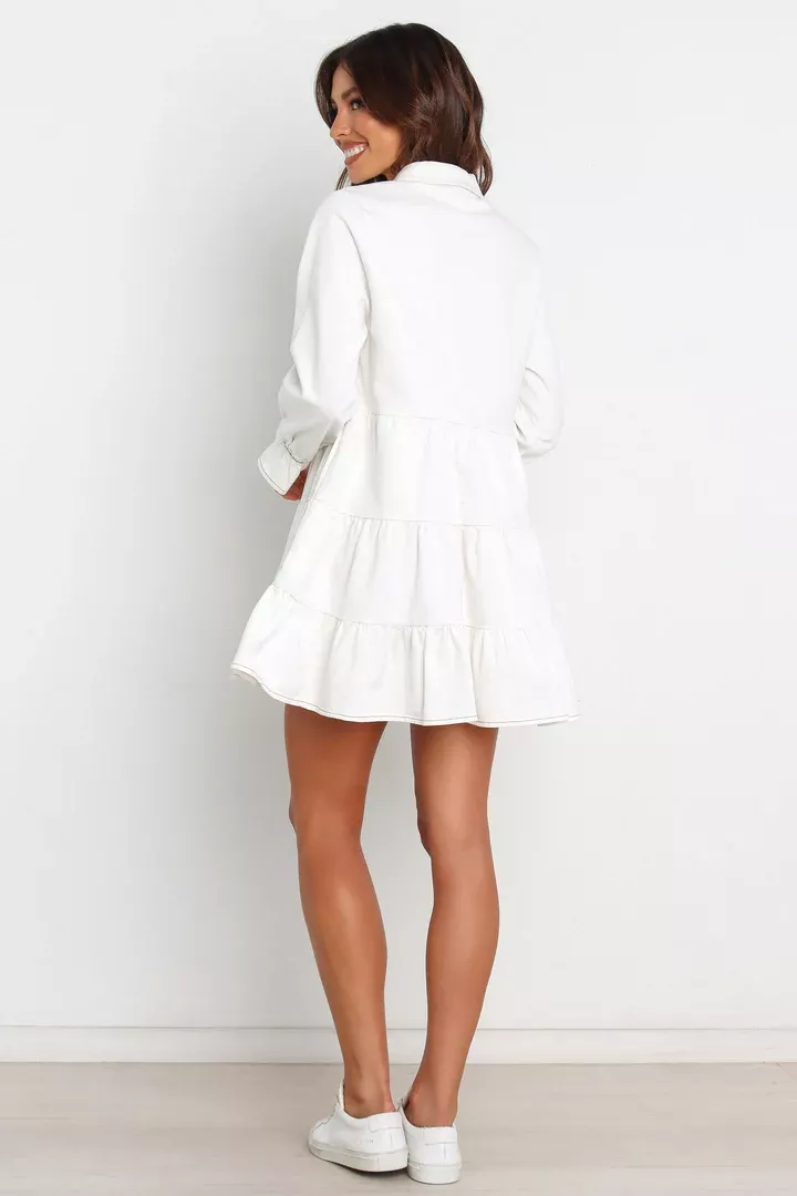 Tuilly Long Sleeve Romper - White - Petal & Pup USA