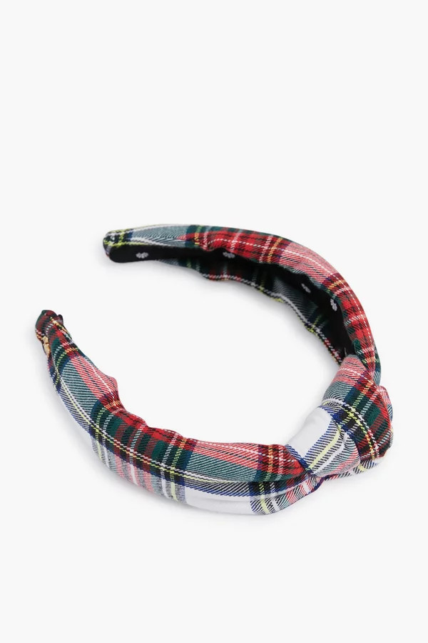 Ivory Plaid Knotted Headband | Tuckernuck (US)