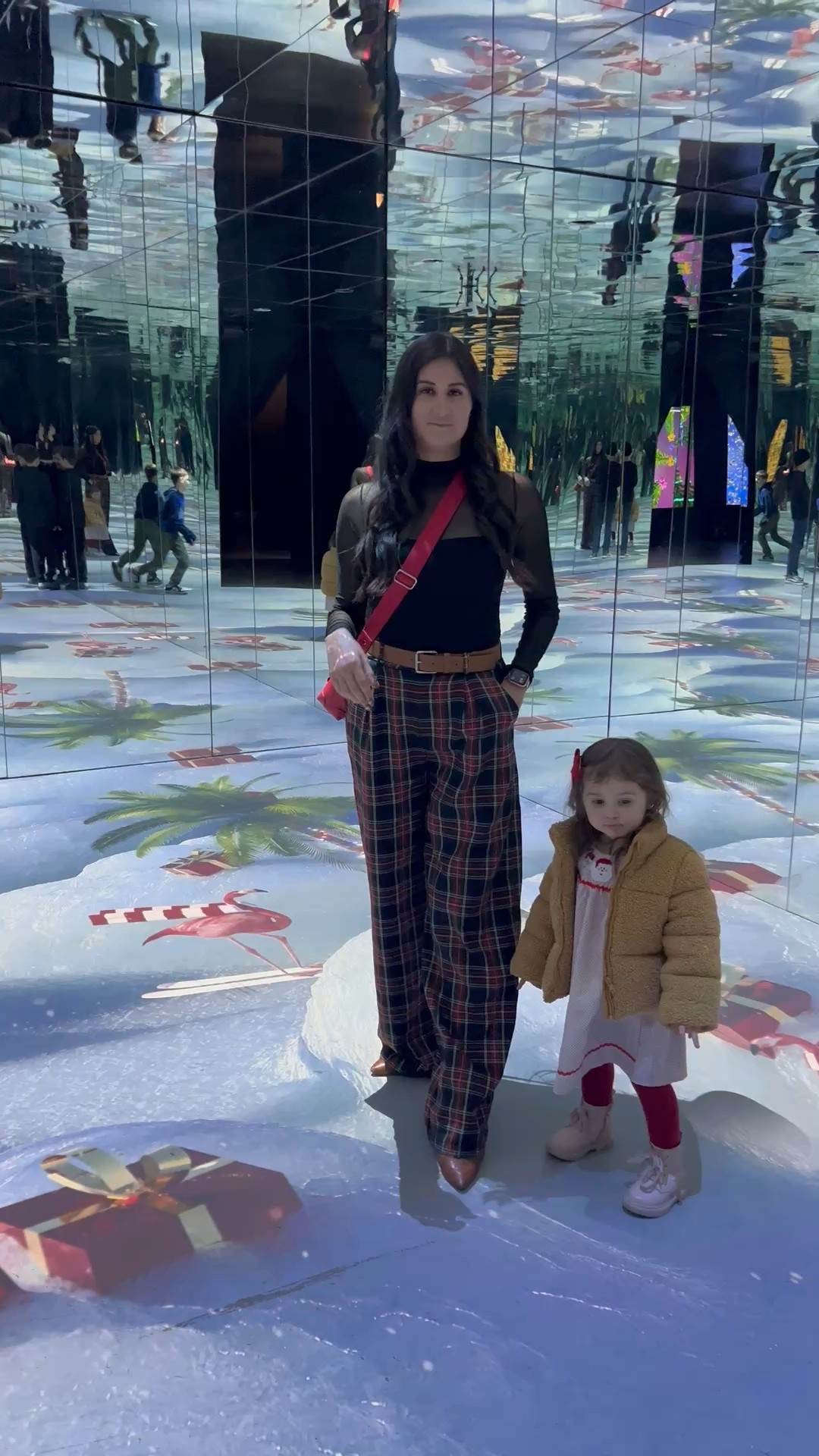 Christmas outfit! Mine and hers. Love her little twirl! ♥️ Her teddy coat is so cute. It’s a puffer coat. Her dress has Santa 🎅🏻 on the collar. 

#LTKHoliday #LTKmomlife #LTKSeasonal