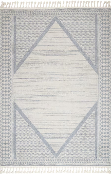 Beige Tarnished Medallion Tassel Area Rug | Rugs USA
