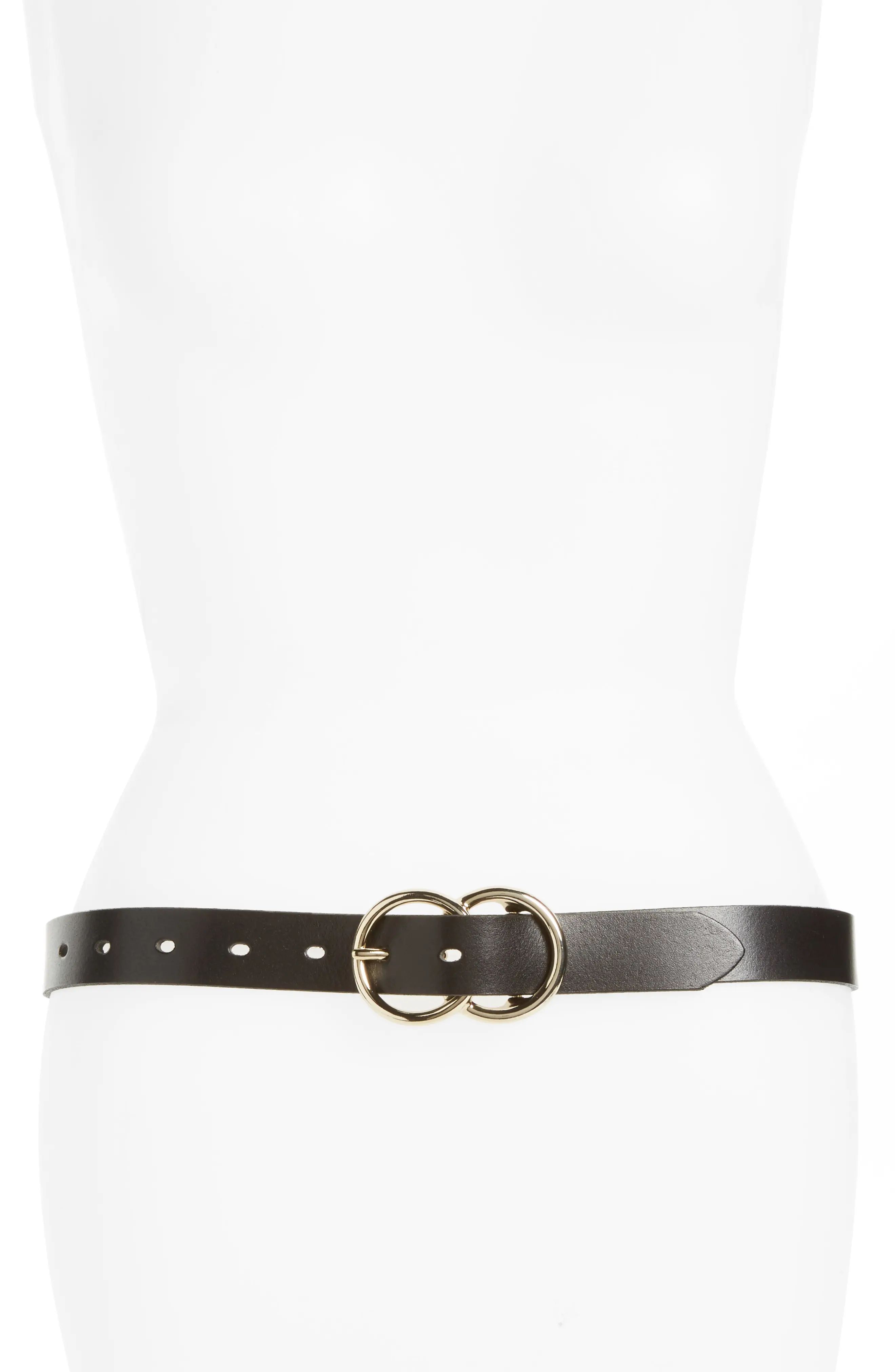 Halogen® Double Ring Leather Belt | Nordstrom