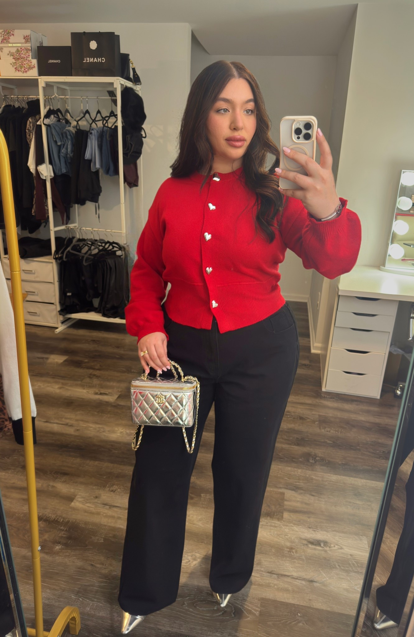 If you don’t own a red statement top… this is your sign ❤️

Structured trousers + metallic heels = instant power look.
The heart buttons are the moment.

Linked everything for you on LTK ✨


#LTKValentine #LTKgrwm #LTKootd