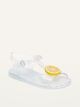 Glitter-Jelly T-Strap Flats for Toddler Girls | Old Navy (US)