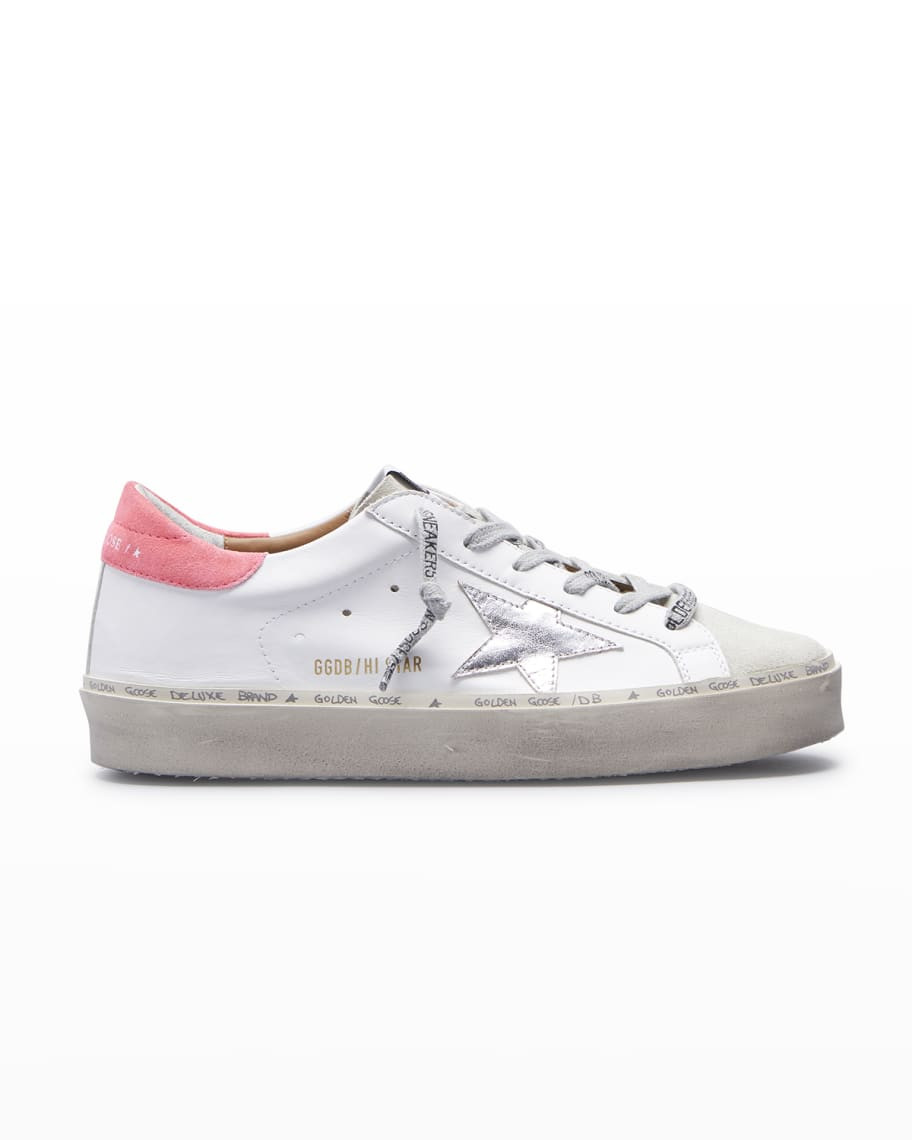 Golden Goose Hi Star Leather Sneakers with Suede Toe And Heel Laminated Star | Neiman Marcus