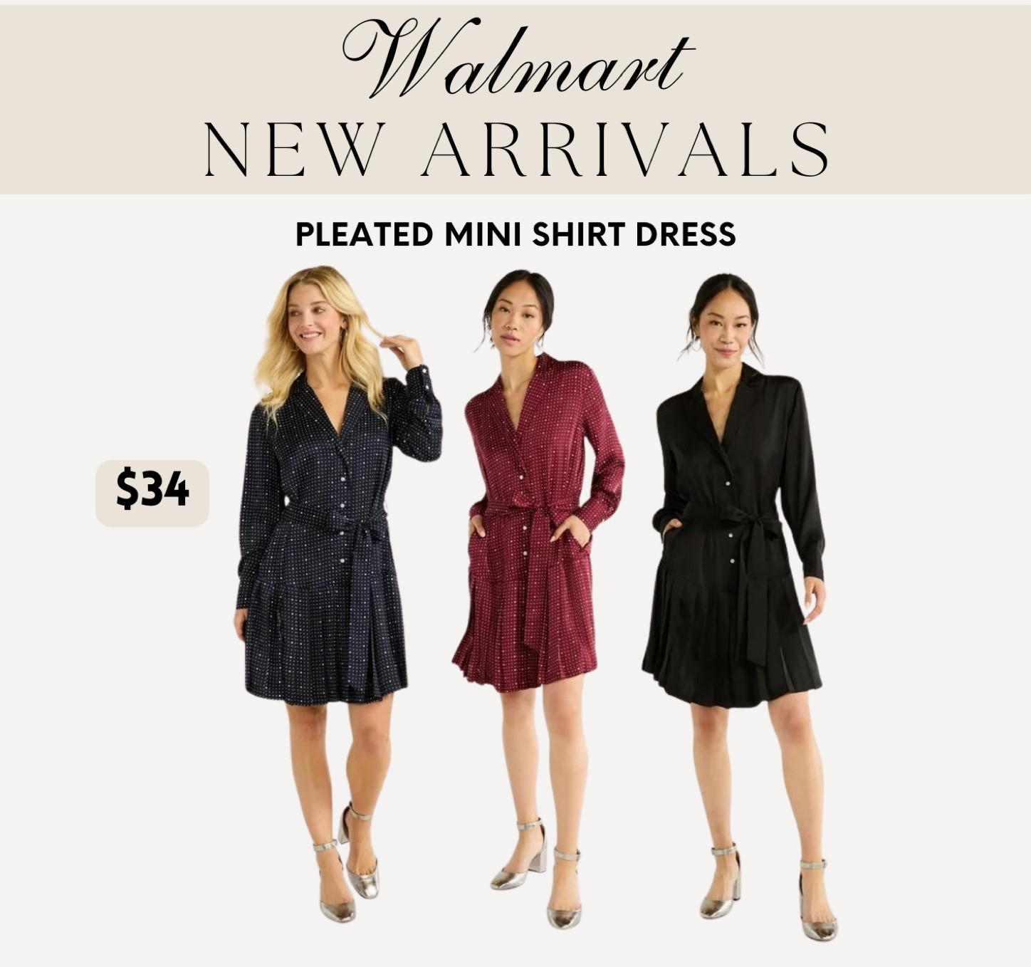 Free Assembly Women's Pleated Mini Shirtdress with Long Sleeves

#LTKFindsUnder50 #LTKWorkwear #LTKBacktoSchool