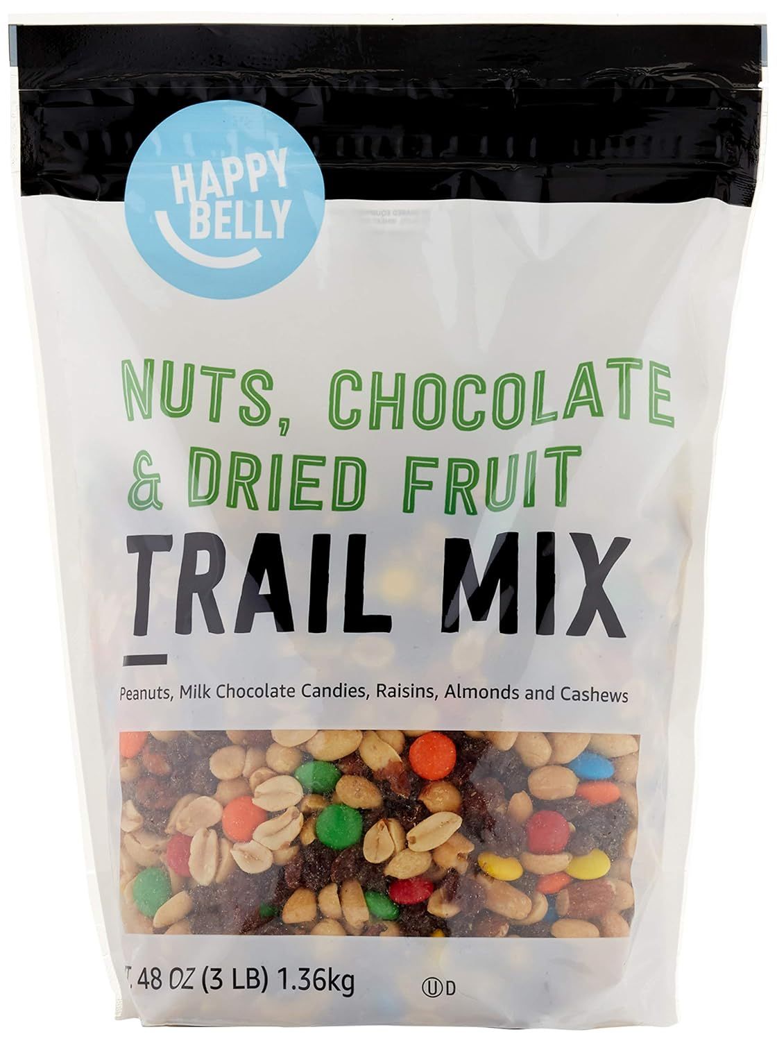 Amazon Brand - Happy Belly Nuts, Chocolate & Dried Fruit Trail Mix, 48 Ounce | Amazon (US)
