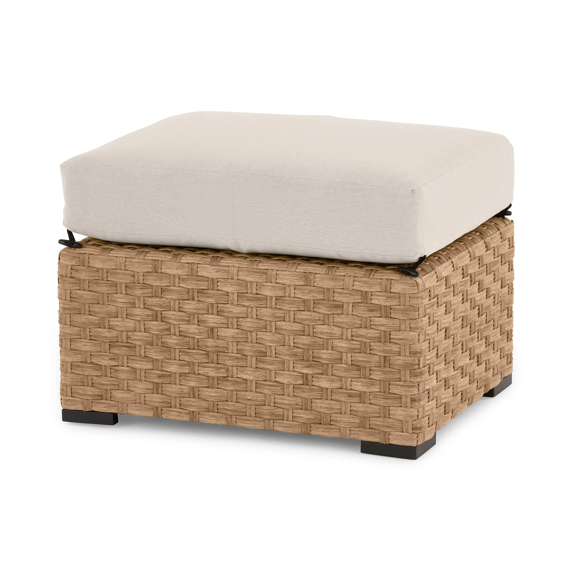 Better Homes & Gardens River Oaks All-Weather Wicker Outdoor Ottomans – 2 Pack, Natural | Walmart (US)