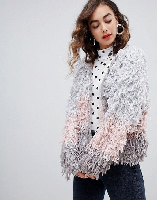 New Look Colourblock Loop Knit Cardigan | ASOS UK