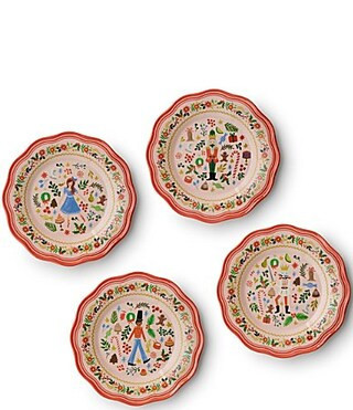 Rifle Paper Co. Holly Jolly Nutcracker Melamine Dessert Plates Set of 4 | Dillard's