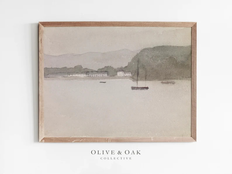 Muted Seascape Painting / Neutral Beach Print / Vintage Coastal Farmhouse PRINTABLE Artwork / #11... | Etsy (US)