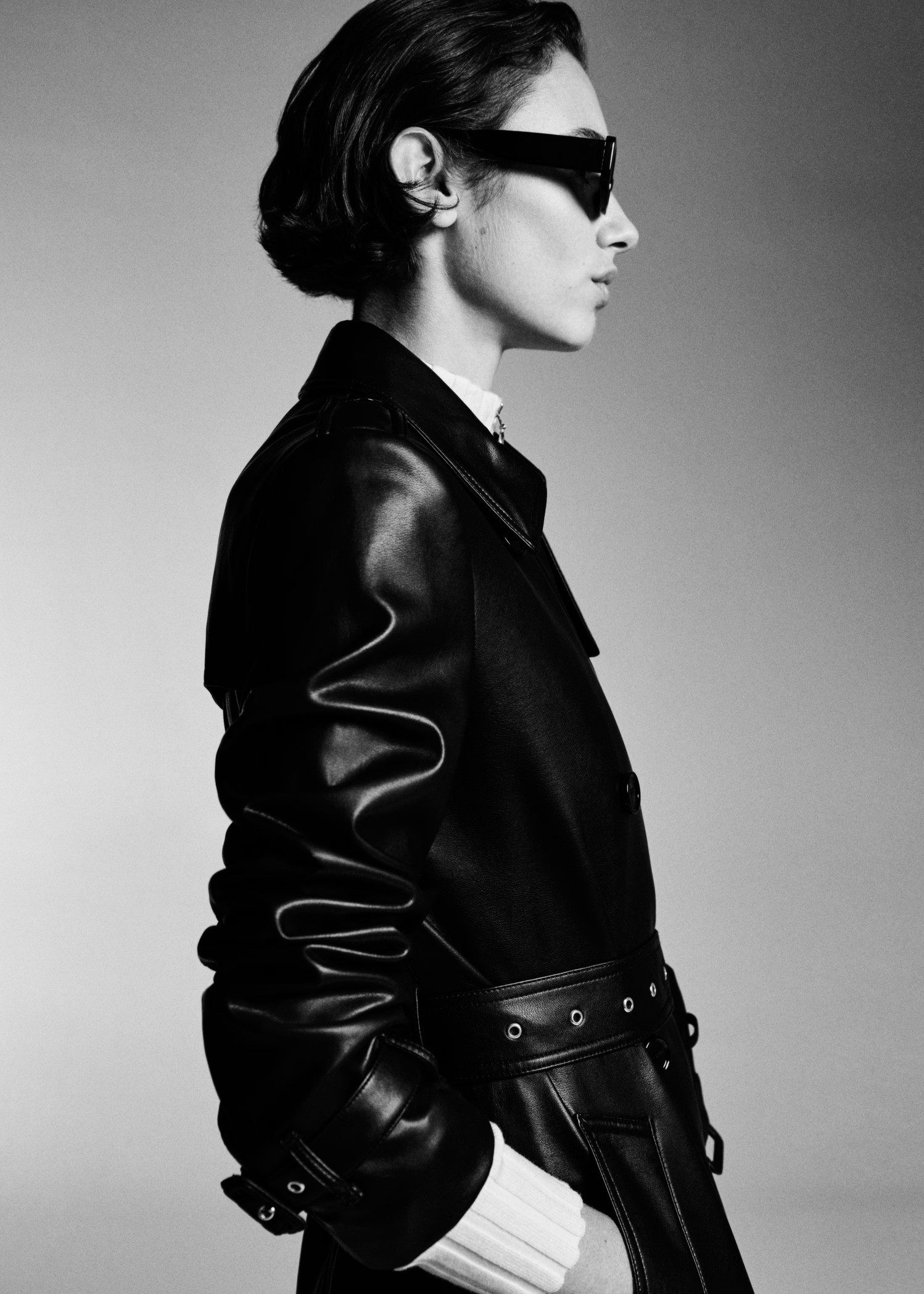 Leather-effect trench coat - Women | MANGO United Kingdom | MANGO (UK)