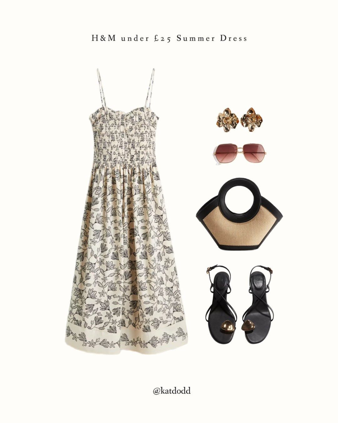 H&M gorg summer dress for less than £25!! 🤍 

summer dress H&M gold accessories sunglasses day to night outfit inspo holiday garden party 

#LTKstyletip #LTKsummer #LTKuk