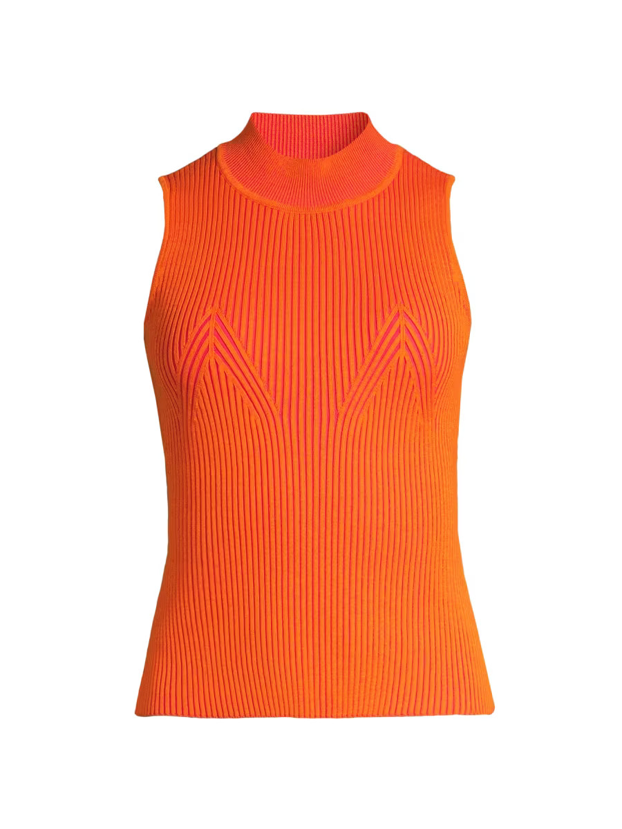 Rib-Knit Mock Turtleneck Top | Saks Fifth Avenue