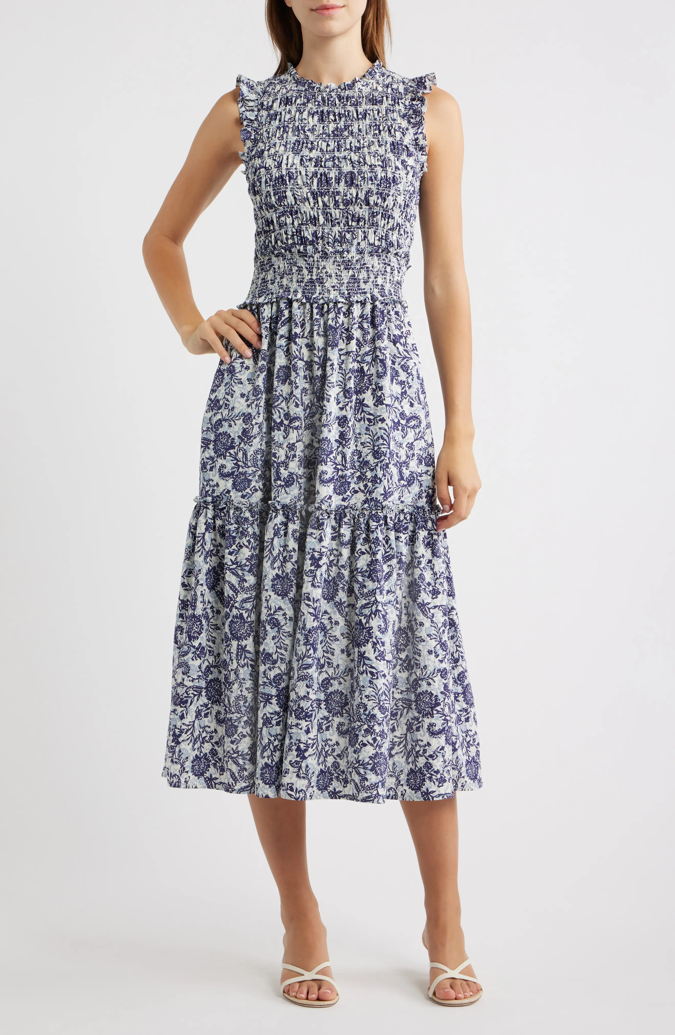 Vivier Smocked Midi Dress (Women) | Nordstrom | Nordstrom