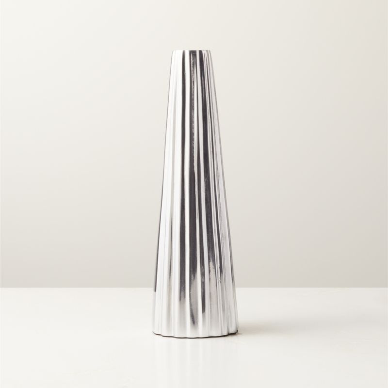 Filla Polished Cast Aluminum Modern Taper Candle Holder Small + Reviews | CB2 | CB2